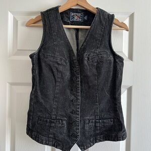 American Living Charcoal Denim Vest